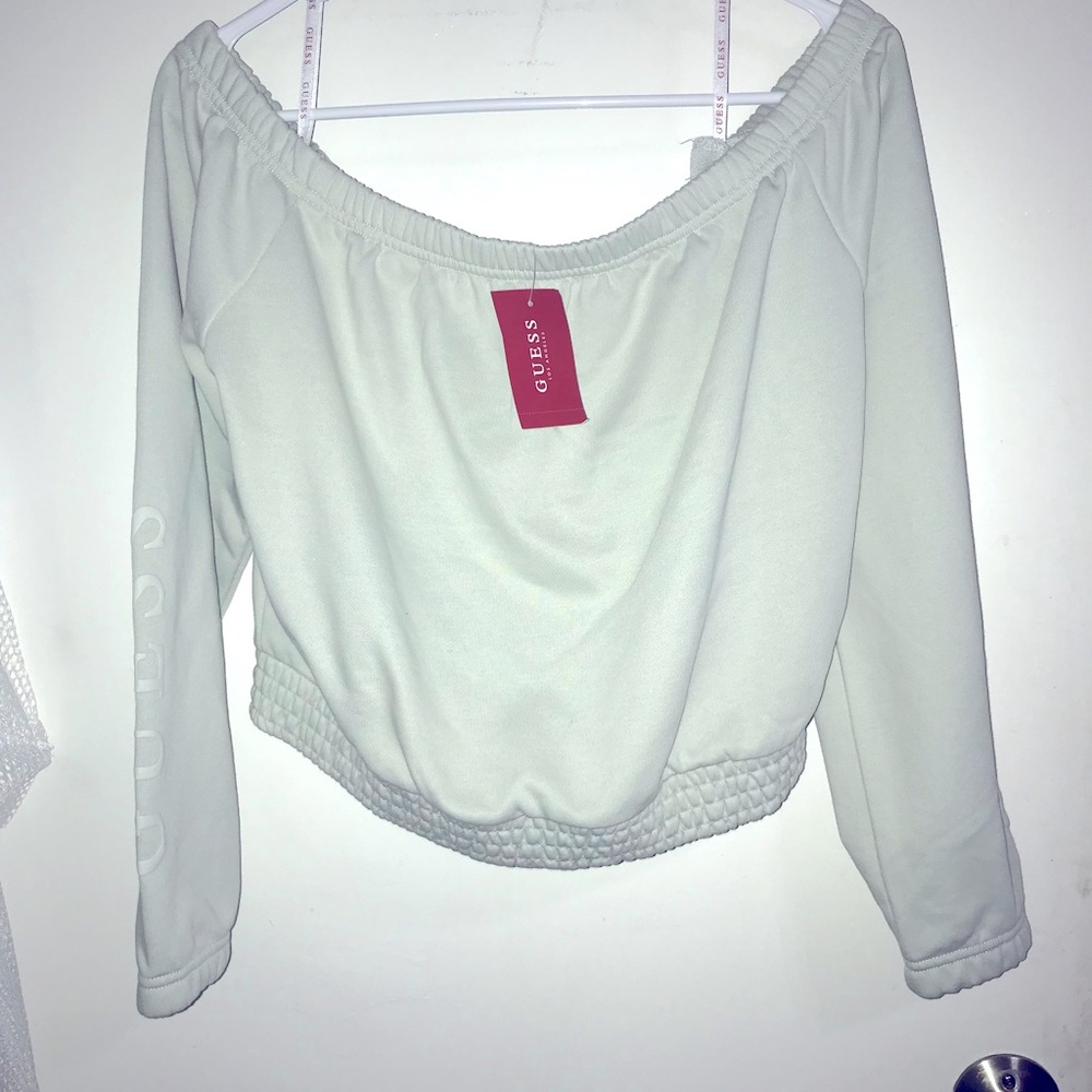 Guess off shoulder crop top